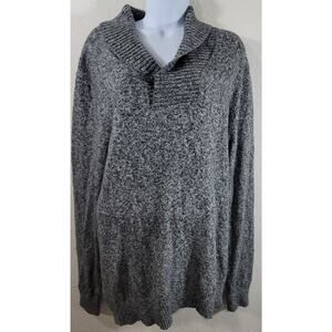 Goodfellow Co Black Marled Mock Collar Shawl Pullover Sweater Large Soft Stretch